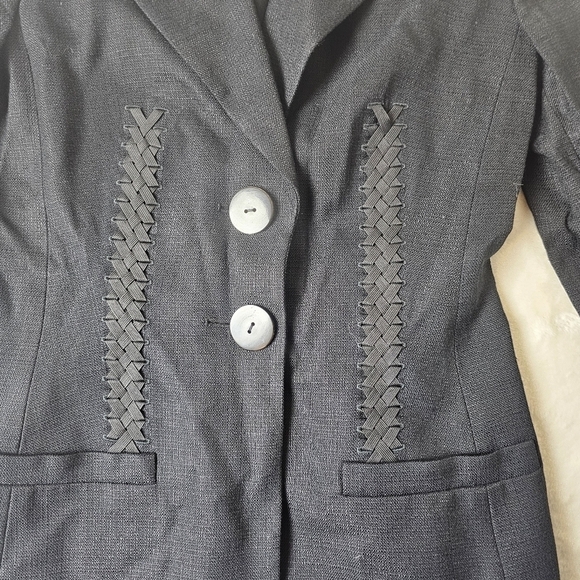 Vintage Escada blazer jacket Women's Black size EU 34 XS  2 Button Lattice - Picture 3 of 11